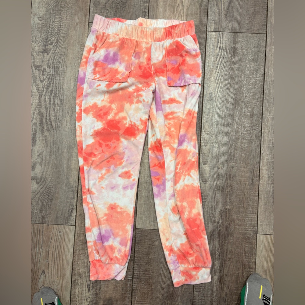 Justice Pink Coral Orange Tie-Dye Jogger Pants